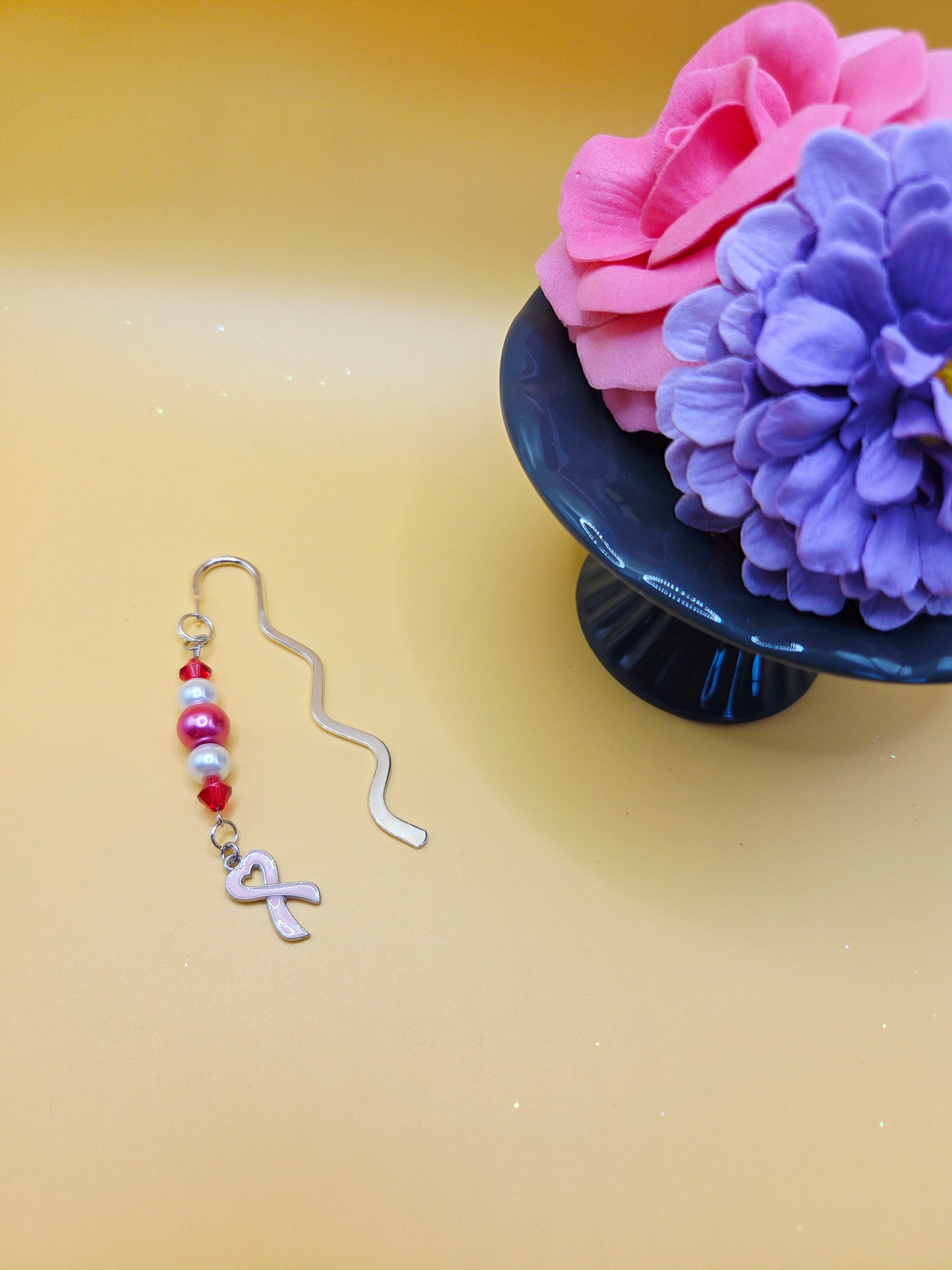Pink Ribbon Heart Bookmark – One of a Kind