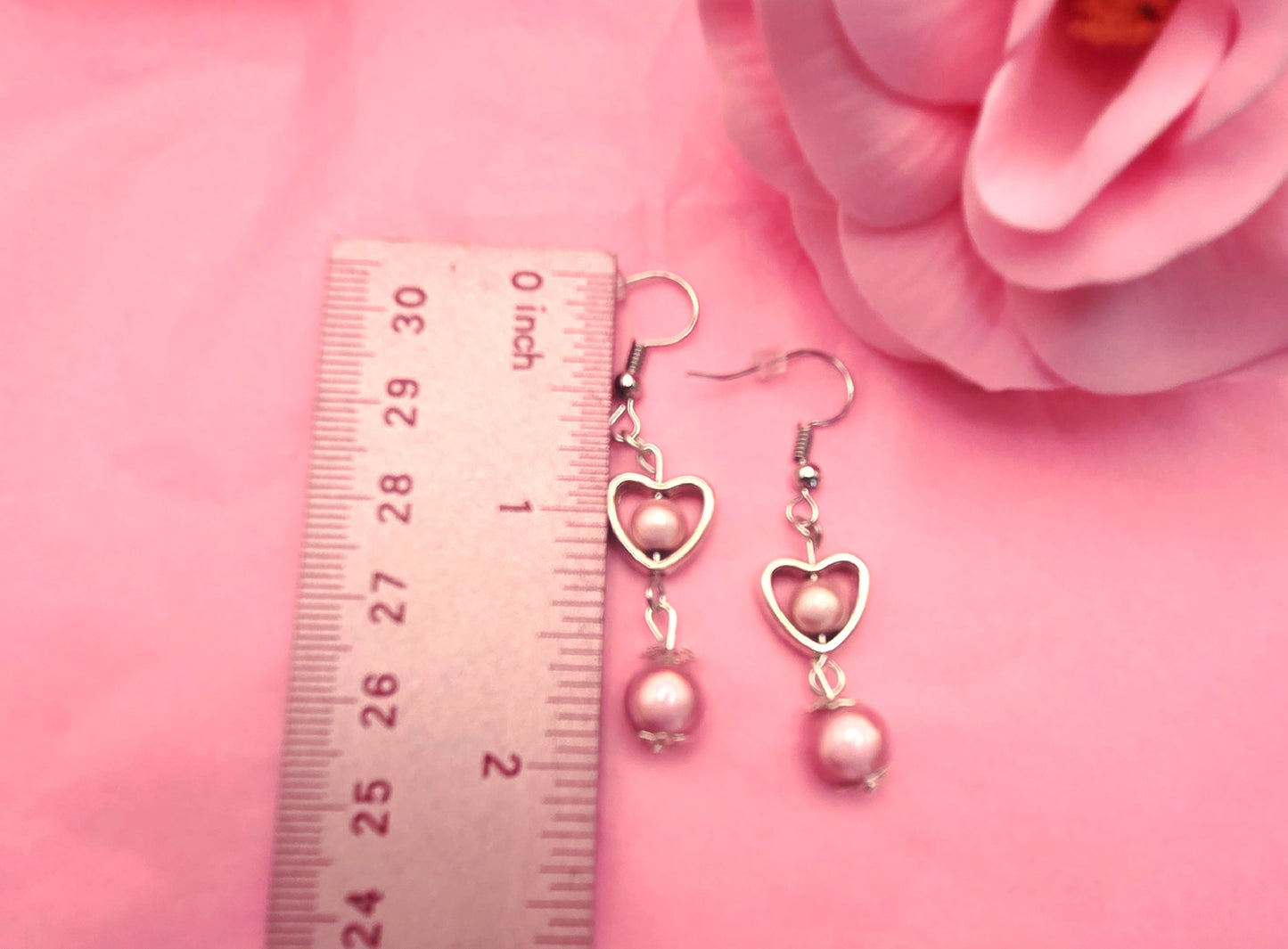Pink Floating Heart Earrings - Limited Edition