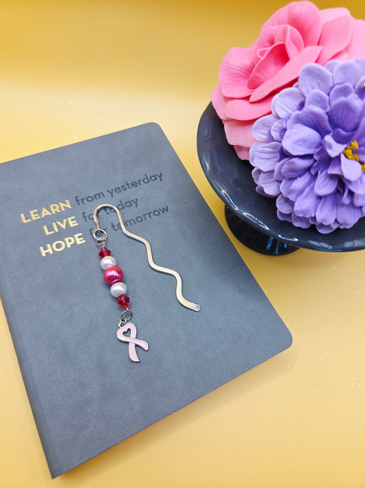 Pink Ribbon Heart Bookmark – One of a Kind